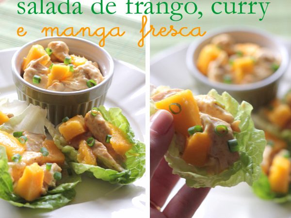 Salada de Frango, Curry e Manga fresca